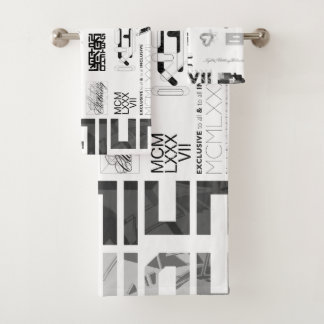 Sticker [BLK/GRY] Bath Towel Set