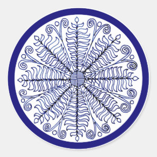 Sticker Blue Fern Leaves