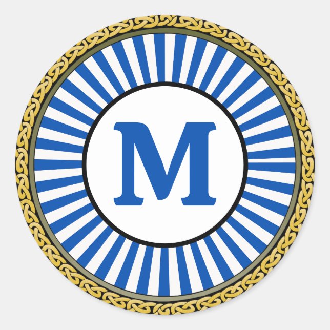 Sticker -  Blue - Personalised - Add Initial (Front)