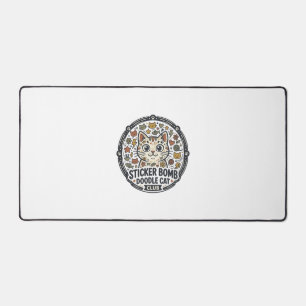 Sticker Bomb Doodle Cat POD Vector Art - Sticker B Desk Mat