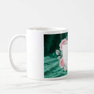 Sticker Book Mug   Emerald Green Gold Floral Coffe