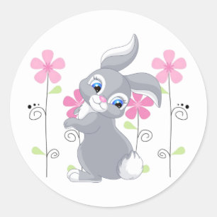 Sticker-Bunny Classic Round Sticker