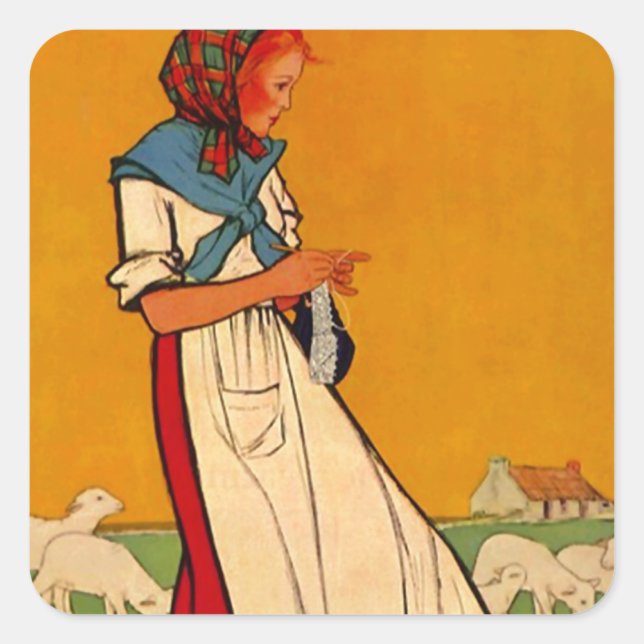 Sticker Busy Lady Needlework Knitting Crocheting (Front)