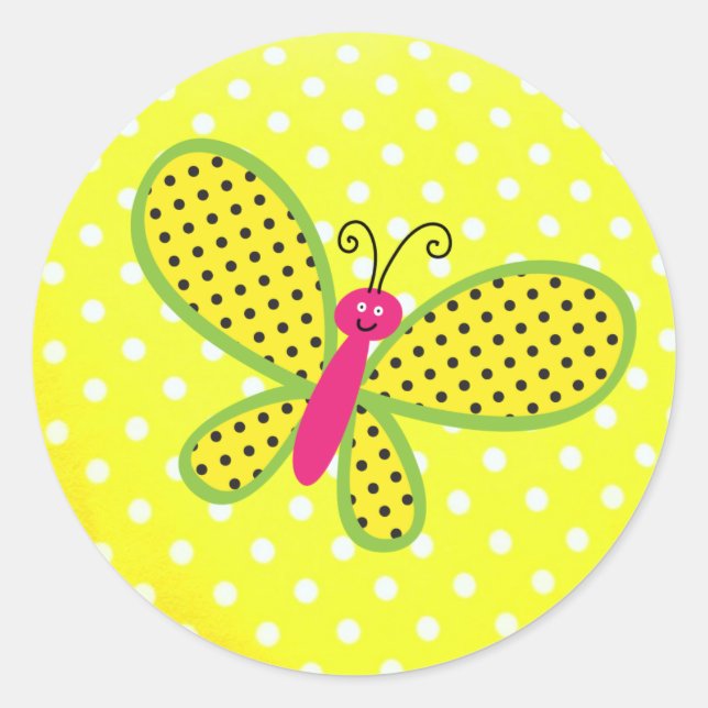 Sticker/Butterfly Classic Round Sticker (Front)