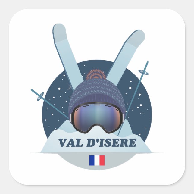 Sticker Carré Val d'Isère Ski resort (Front)