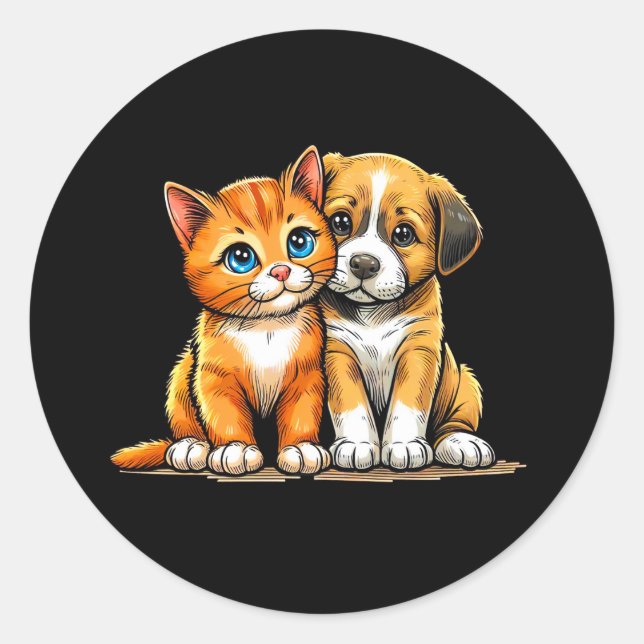 Sticker cat and dog (Front)
