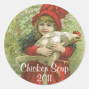 Sticker Chicken Meat Soup Home Canning Jar Circles