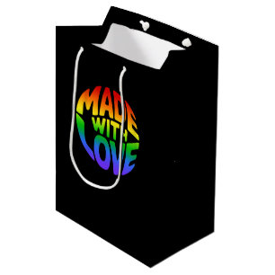 Sticker Circle Shape - MADE WITH LOVE 3 Medium Gift Bag