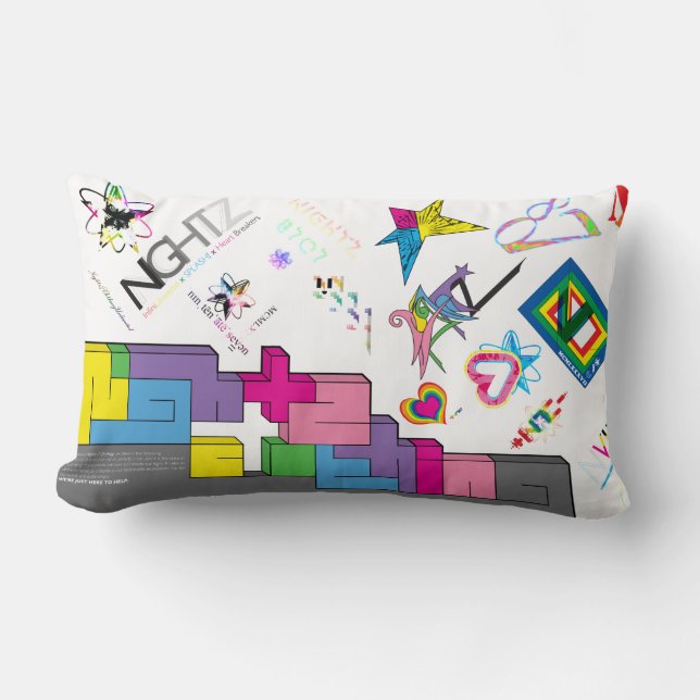 Sticker [CMYK/RNBW] Throw Pillow (Front)