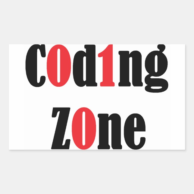 Sticker, Coding Zone Rectangular Sticker (Front)