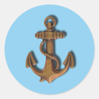 Sticker Copper Anchor on Baby Blue