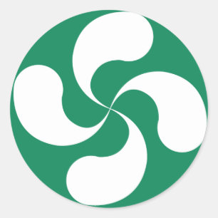 Sticker Cross Green White Basque “Lauburu "