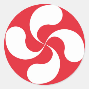 Sticker Cross Red White Basque “Lauburu "