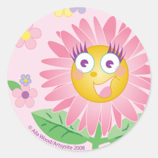 STICKER Cute Pink Anthropomorphic Flower