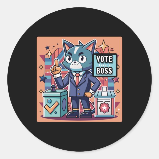 Sticker Design Trending Vote Like A Boss Sticker  (Front)