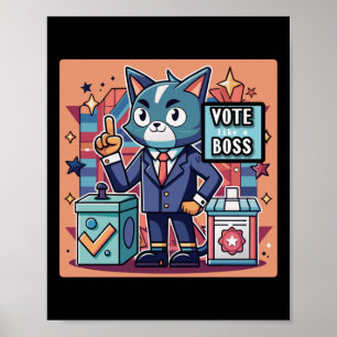 Sticker Design Trending Vote Like A Boss Sticker Poster