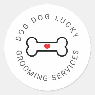 Sticker dog bone with a heart