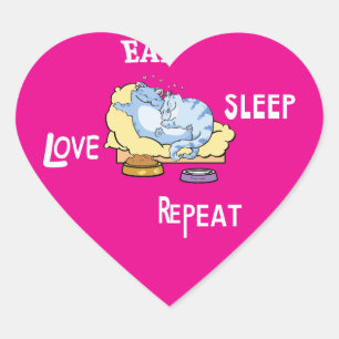 Sticker Eat Sleep Love Repeat Cats 