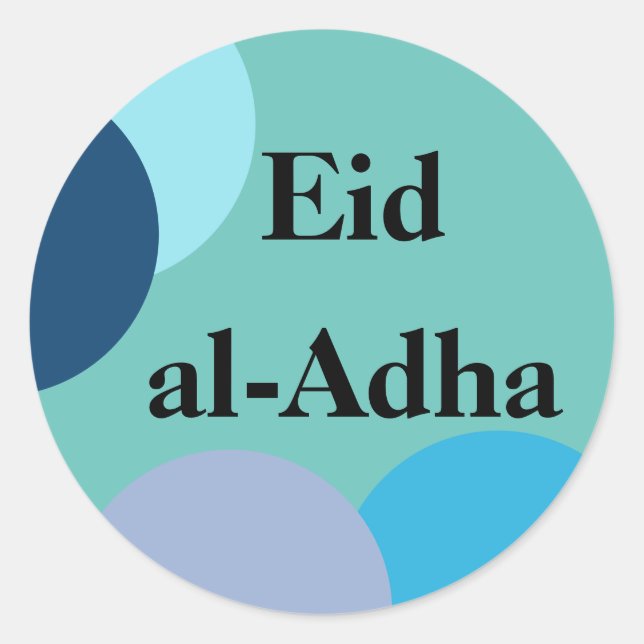 Sticker,eid al-adha,muslim,islamic,eid mubarak classic round sticker (Front)