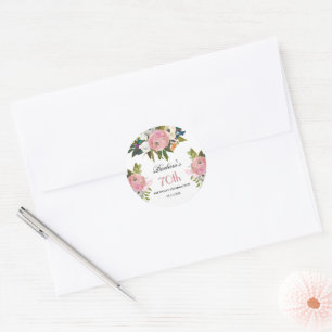 STICKER Elegant Handpainted Floral 70th Birthday