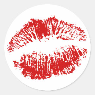 Sticker Envelope Seals Sealed With Kiss Lips Red L