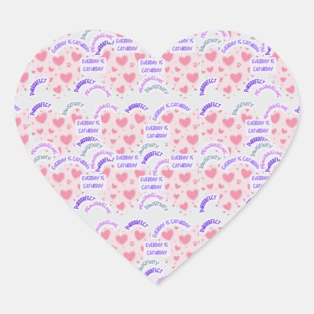 sticker "Everyday is caturday" Pawsitive vibes  (Front)