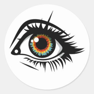 sticker, eye classic round sticker