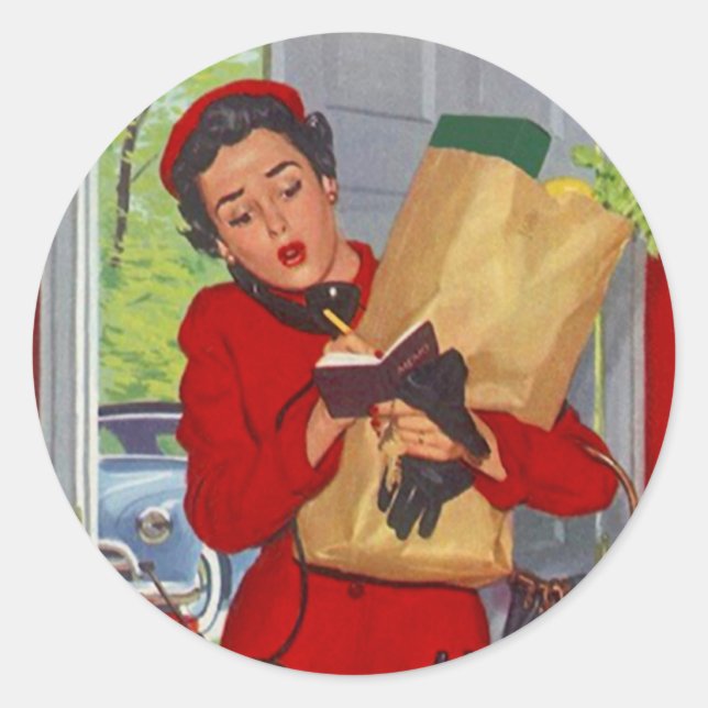 Sticker Fashionable Retro Lady & Life in the Burbs (Front)