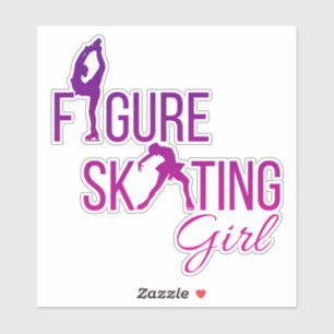 Sticker figure skating girl custom-cut purple pink
