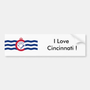 Sticker Flag of Cincinnati, Ohio State, USA