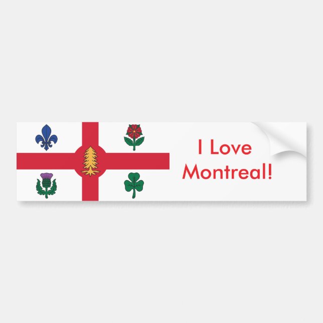 Sticker Flag of Montreal, Canada (Front)