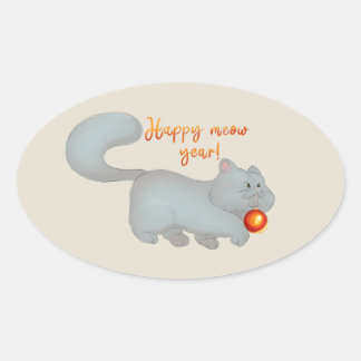 Sticker Fluffy Cat New Year Christmas Crafts
