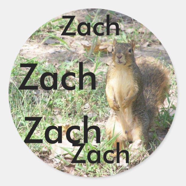 Sticker for name ZACH (Front)