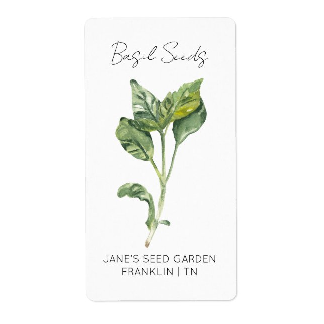 Sticker for seed packet | Basil Seed Label (Front)