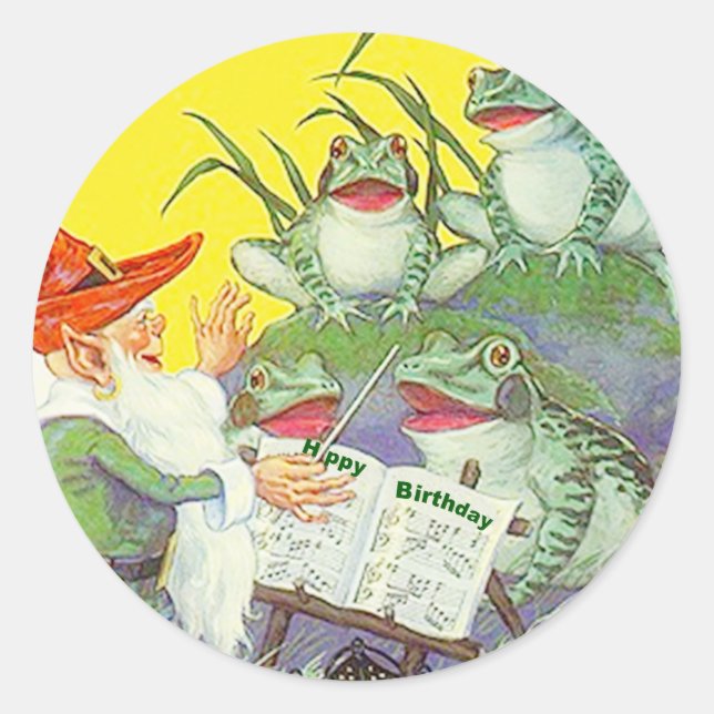 Sticker Frogs Singing Elf Directs Birthday Song (Front)