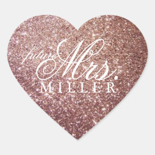 Sticker - Glitter Heart Fab future Mrs.