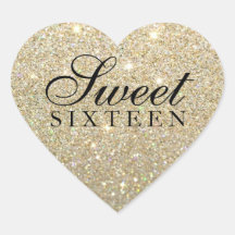 Sticker - Gold Glitter Fab Sweet 16