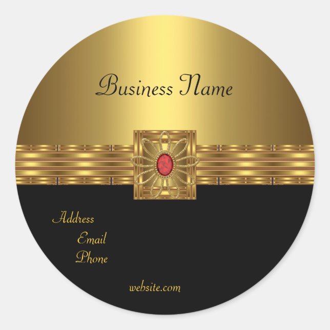 Sticker Gold On Gold Black Red (Front)
