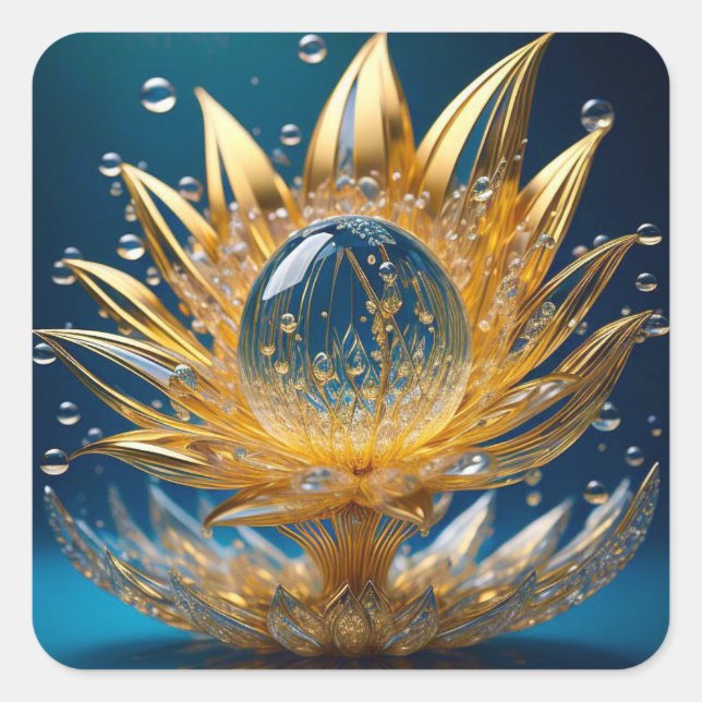 Sticker (Golden Flower Raindrop-2) (Front)