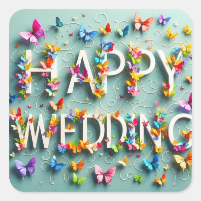 Sticker Happy Wedding  (Front)