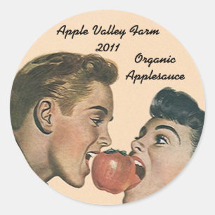 Sticker Home Canning Jar Apple Applesauce Retro