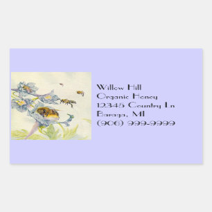Sticker Honey Bees Morning Glory Flowers Beekeeper