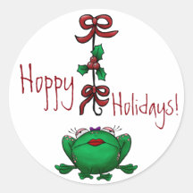 Sticker Hoppy Holidays Christmas Frog
