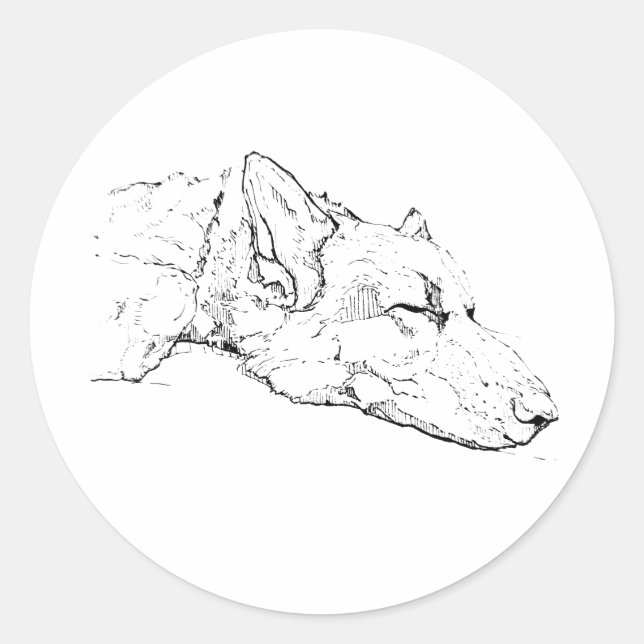 Sticker Illustration, German Shepherd Portrait (Front)