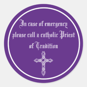 Sticker in case of emergency call a cathol priest