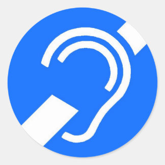 Sticker, International Symbol for the Deaf Classic Round Sticker