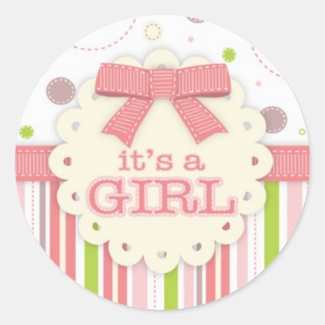 Sticker/It's a Girl Classic Round Sticker (Front)