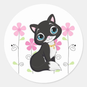 Sticker-Kitty Classic Round Sticker