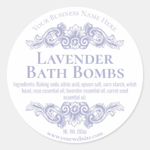 Sticker Label For Handmade Lavender Bath Bombs