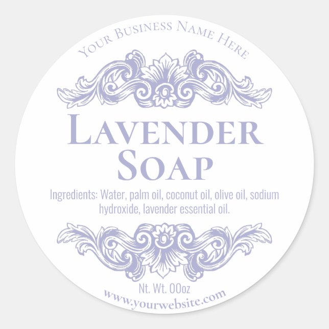 Sticker Label For Handmade Lavender Soap (Front)